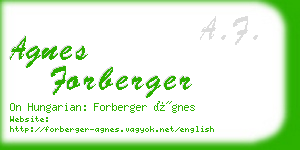 agnes forberger business card